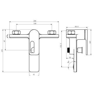 Смеситель для ванны и душа Kohr ZORN 1LN080400CP хром